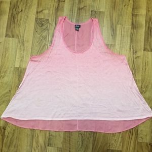 Dots Pink ombre high-low tank top 3X